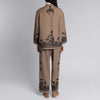 "The Wolf You Feed" Wool Crepe Lounge Jacket Desert/Dawn