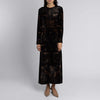 "Secrets of the Bison" Long Silk Velvet Dress Sanguine/Silver