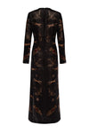 "Secrets of the Bison" Long Silk Velvet Dress Sanguine/Silver