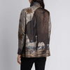 "Secrets of the Bison" Silk Tie Neck Blouse Sanguine/Silver