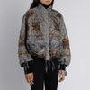 "Secrets of the Bison" Silk Twill Reversible Quilted Bomber Jacket Sanguine/Silver