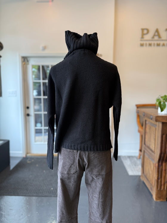 Bat Sleeve Cashmere Turtleneck Sweater Black
