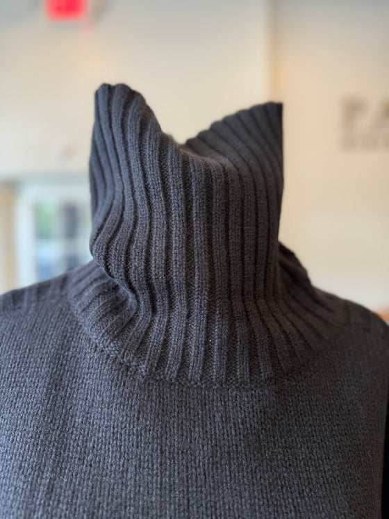 Bat Sleeve Cashmere Turtleneck Sweater Black