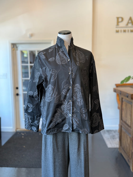 Floral Jacquard Blousejacket  Papercrash Graphite
