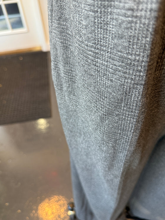Plaid Jersey Wide Leg Pant Graphite