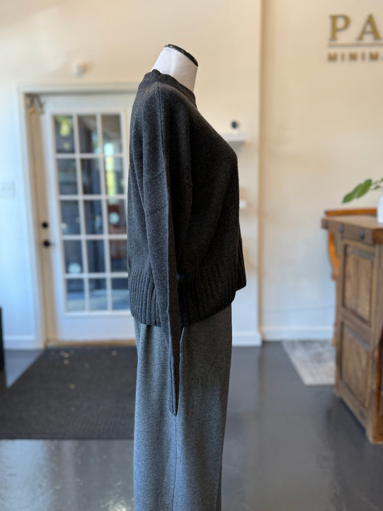 Cashmere Crewneck Pullover Sweater Charcoal