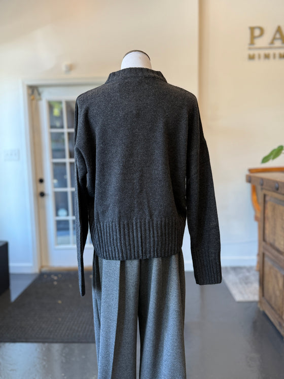 Cashmere Crewneck Pullover Sweater Charcoal