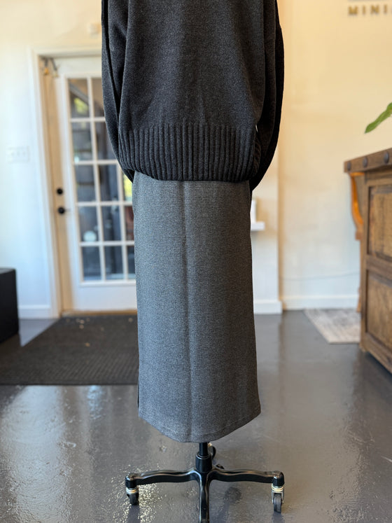 Plaid Jersey Skirt Graphite