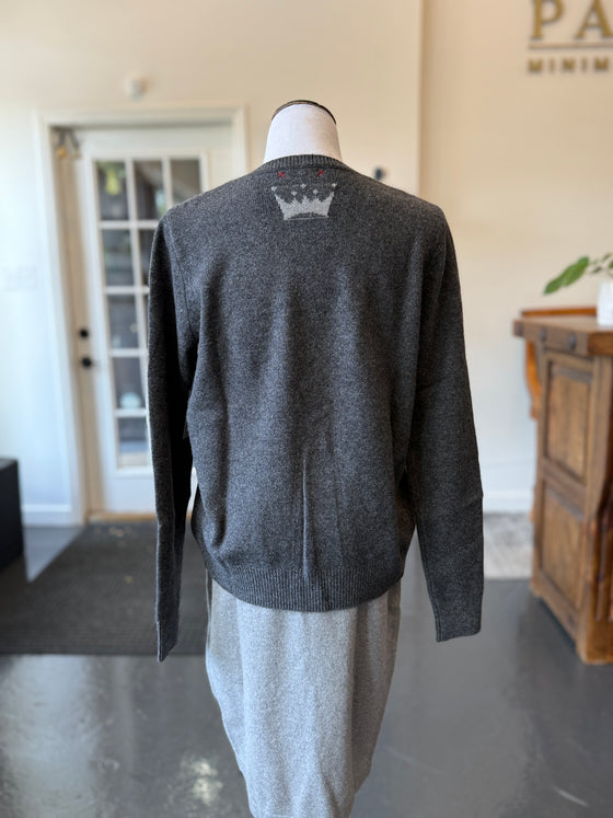 Reg Royal Cashmere Paul V Neck Coal