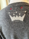 Reg Royal Cashmere Paul V Neck Coal