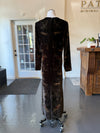 "Secrets of the Bison" Long Silk Velvet Dress Sanguine/Silver