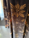 "Secrets of the Bison" Long Silk Velvet Dress Sanguine/Silver