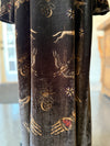 "Secrets of the Bison" Long Silk Velvet Dress Sanguine/Silver