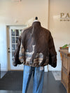 "Secrets of the Bison" Silk Twill Reversible Quilted Bomber Jacket Sanguine/Silver