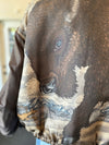 "Secrets of the Bison" Silk Twill Reversible Quilted Bomber Jacket Sanguine/Silver