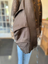 "Secrets of the Bison" Silk Twill Reversible Quilted Bomber Jacket Sanguine/Silver