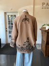 "The Wolf You Feed" Wool Crepe Lounge Jacket Desert/Dawn