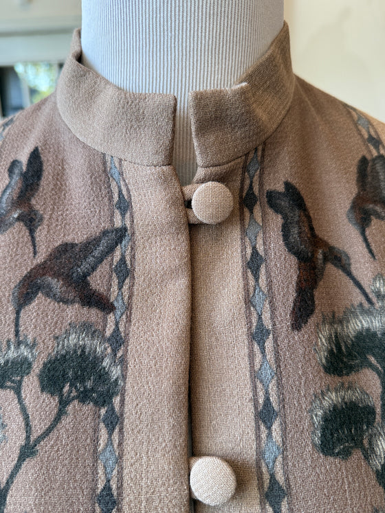 "The Wolf You Feed" Wool Crepe Lounge Jacket Desert/Dawn