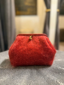  Susan Burnt Orange Mohair Clutch
