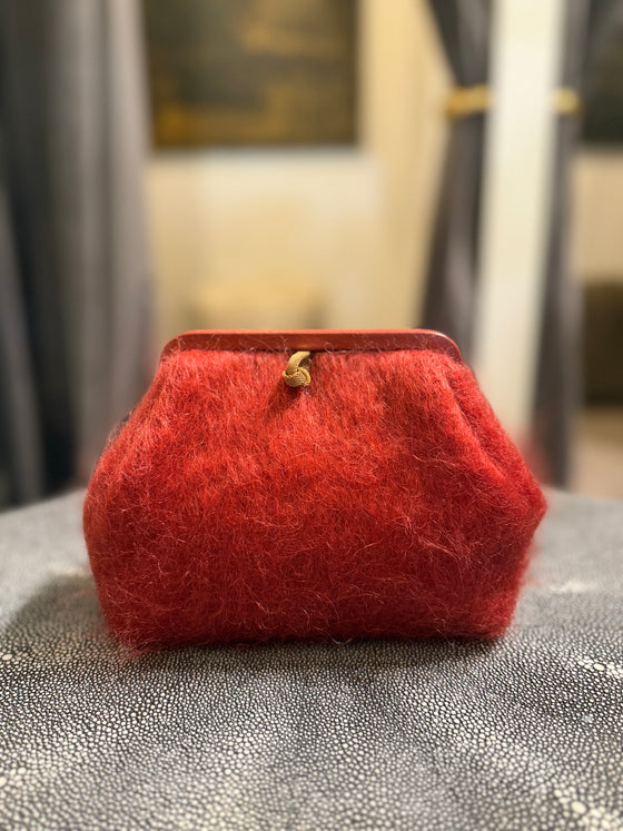 Susan Burnt Orange Mohair Clutch