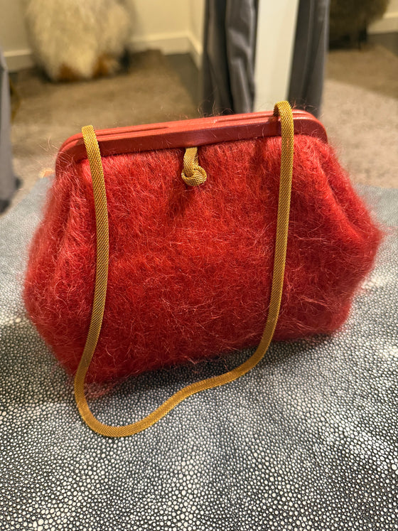 Susan Burnt Orange Mohair Clutch