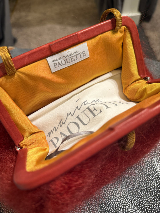 Susan Burnt Orange Mohair Clutch