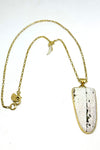 Large White and Green Ocean Jasper Pendant Necklace