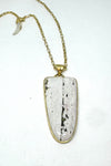 Large White and Green Ocean Jasper Pendant Necklace