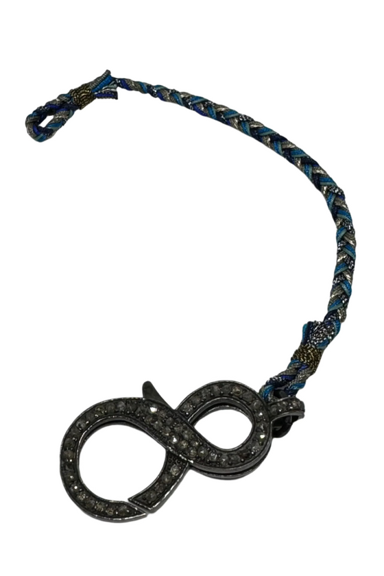 Pave Diamond Infinity Bracelet on Handwoven Braid
