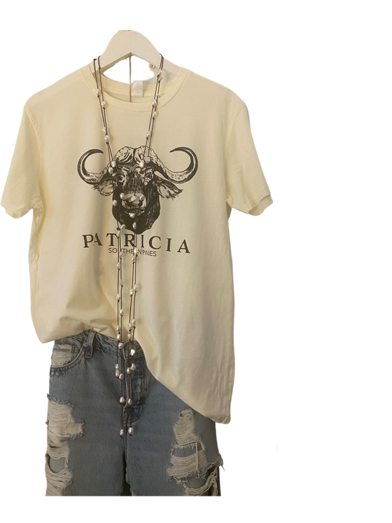 PATRICIA Graphic T Ivory with Black