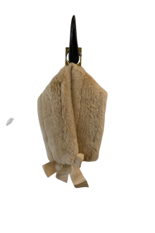  Tea Dip Fur Collar with Silk Tie