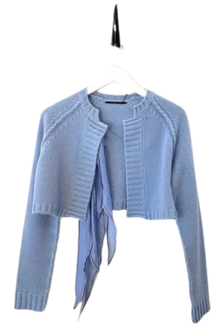  Cropped Chunky Cardigan Periwinkle