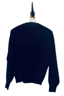 Slouchy Black Cashmere Crew Sweater
