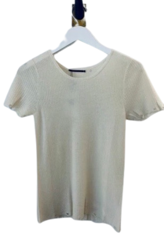 Brazeau Tricot Creme Cashmere Short Sleeve Kyoto T Shirt