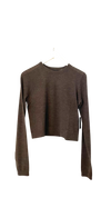 Cropped Tissue Cashmere All Thumbs Sweater Porcini