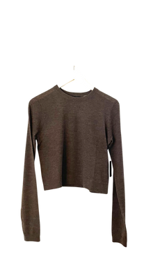  Cropped Tissue Cashmere All Thumbs Sweater Porcini