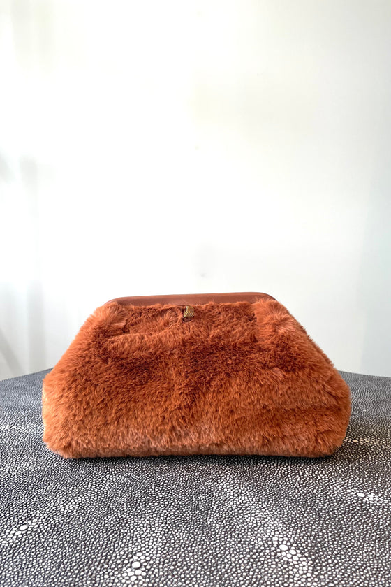 Liette Chestnut Velvet Clutch