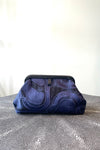 Liette Navy/Black Velvet Clutch