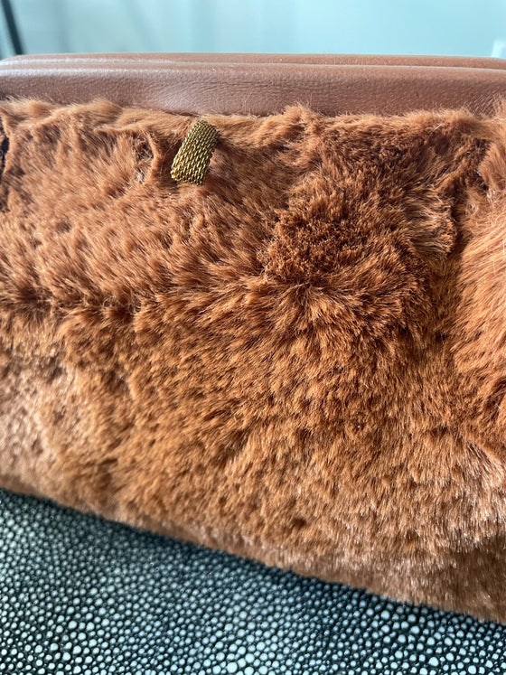 Liette Chestnut Velvet Clutch