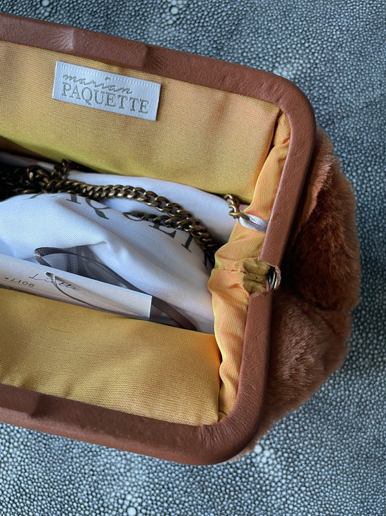 Liette Chestnut Velvet Clutch