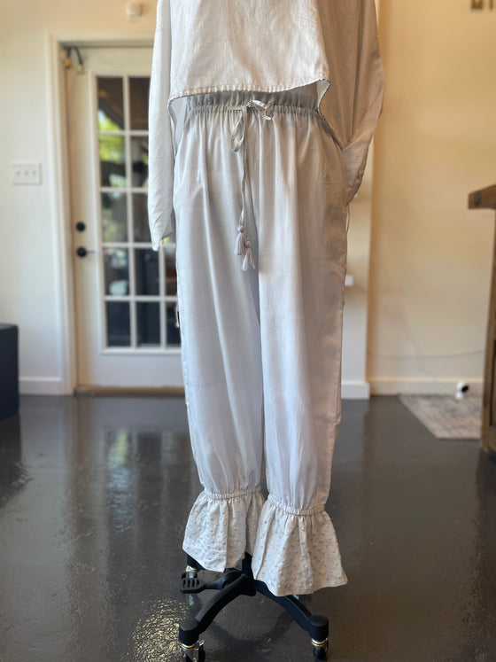 Light Gray Silk Blend Pants