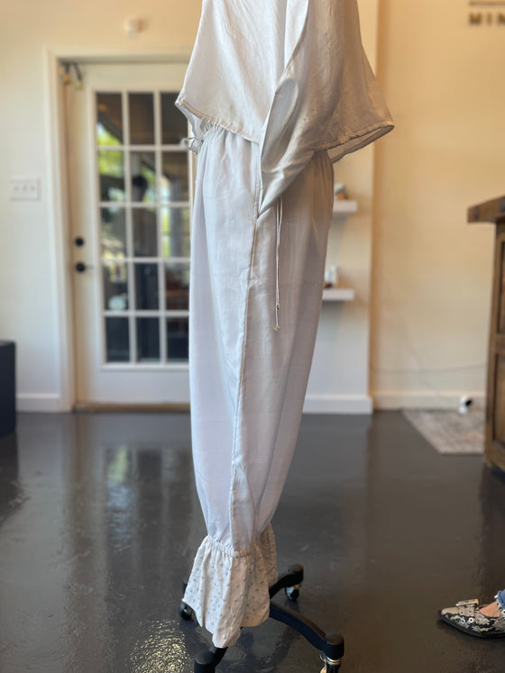 Light Gray Silk Blend Pants