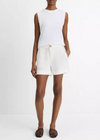 Mid Rise Hemp Short Off White