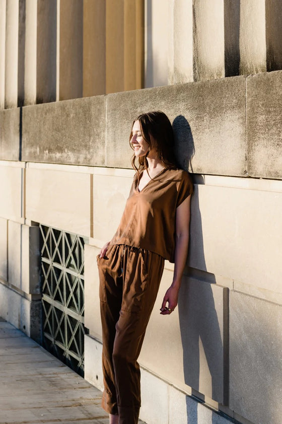 Natalie Busby Slouch Pant in Nutmeg