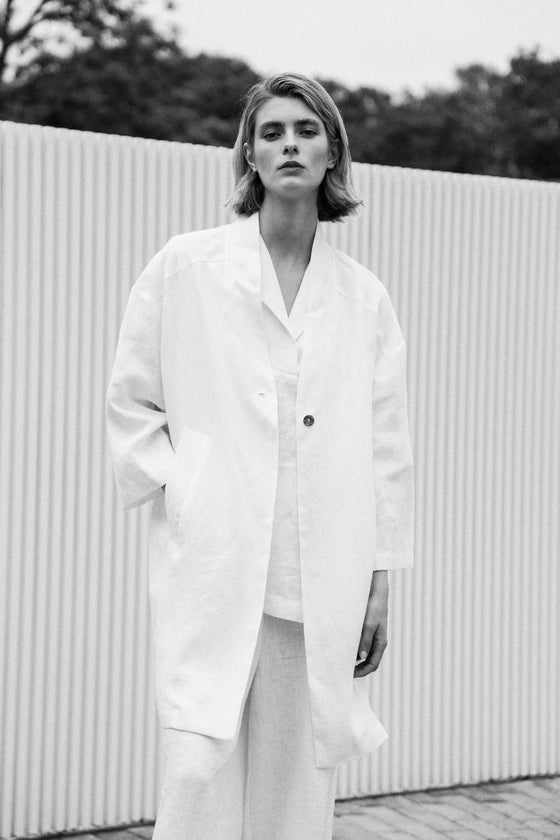 Nicole Linen Coat White