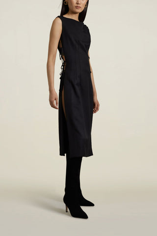 Kallmeyer Elizabeth Black Tropical Wool Vest Dress