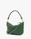 Petit Moyen Messenger in Evergreen Woven Zig-Zag