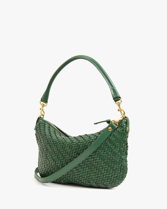Petit Moyen Messenger in Evergreen Woven Zig-Zag