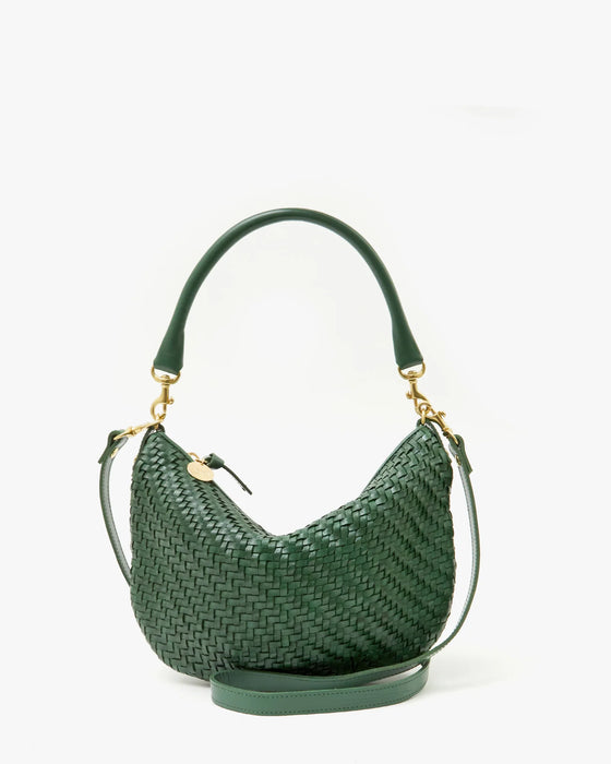 Petit Moyen Messenger in Evergreen Woven Zig-Zag