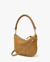 Petit Moyen Messenger in Leather/Suede Woven Checker in Sequoia